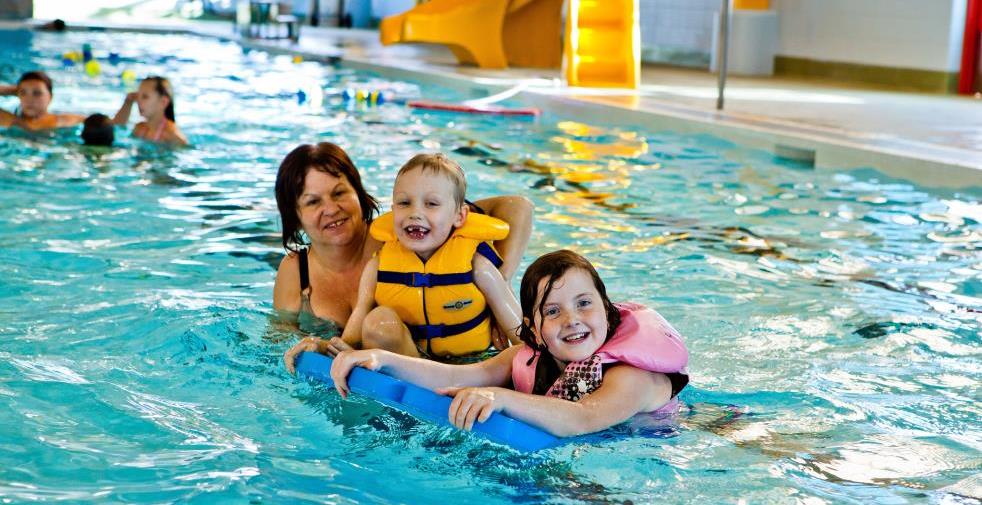 Family Photo at the Kinsmen Aquatic Center
