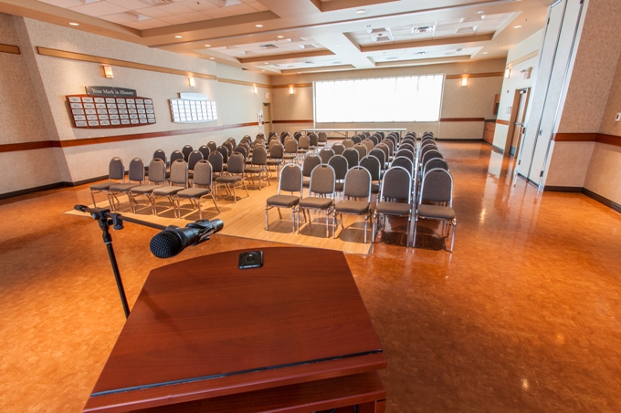 Interior of a Conference Room as Seen From the Central Podium
