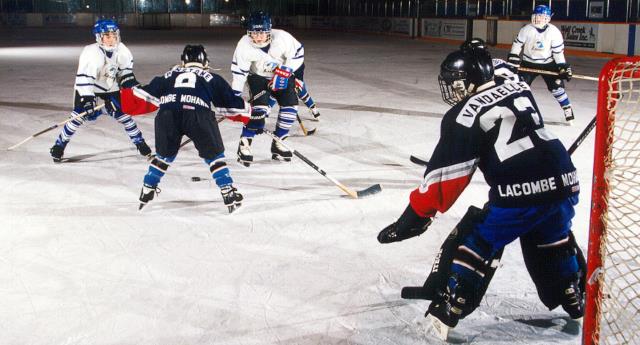 Hockey Players Practicing